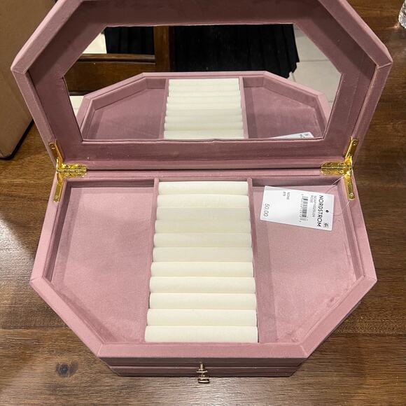 Nordstrom Velvet Jewelry Box with Mirror and Drawers - Picture 1 of 10